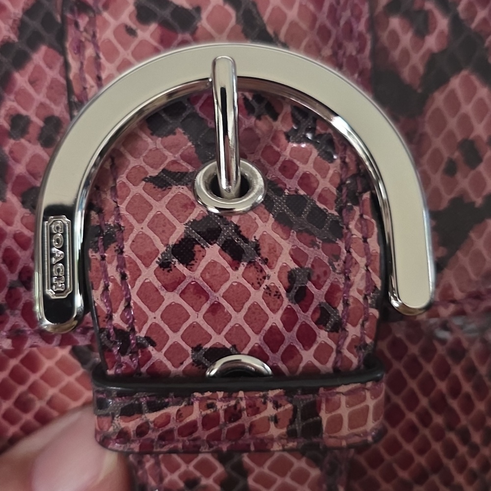 Coach Soho Python Embossed Crossbody/Shoulder Bag in Burgundy Leather - Picture 9 of 12